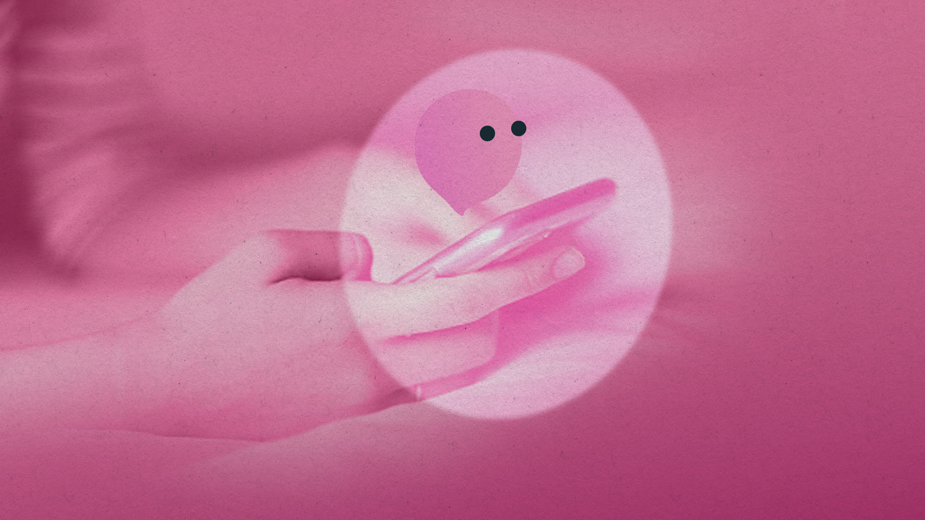 the Limbic Ai logo emerges from a cell phone in a person's hand